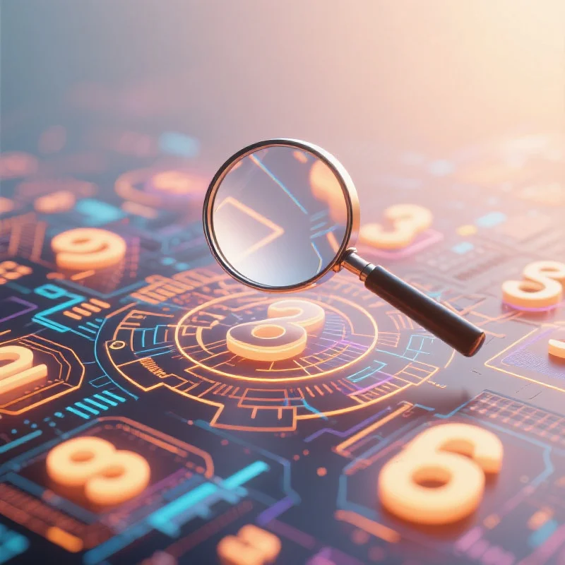 放大镜下观察数字模式